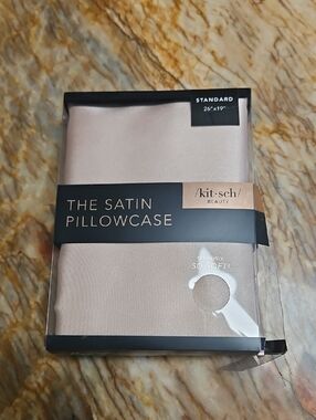 KITSCH Satin Pillowcase, Light Blush Pink NEW